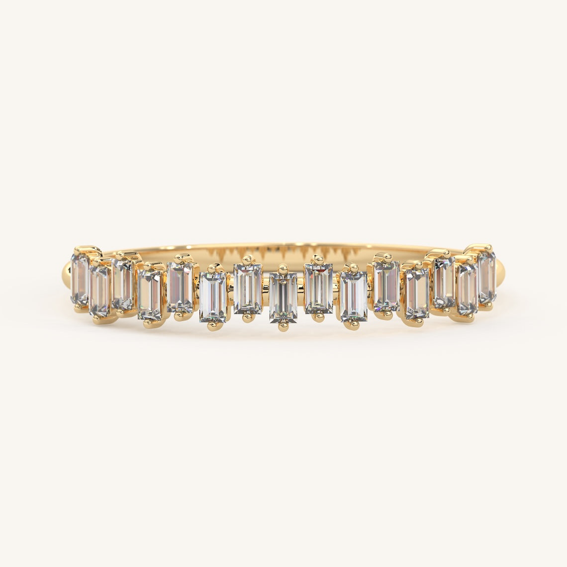 Baguette Wedding Band Gold 14K, Persephone