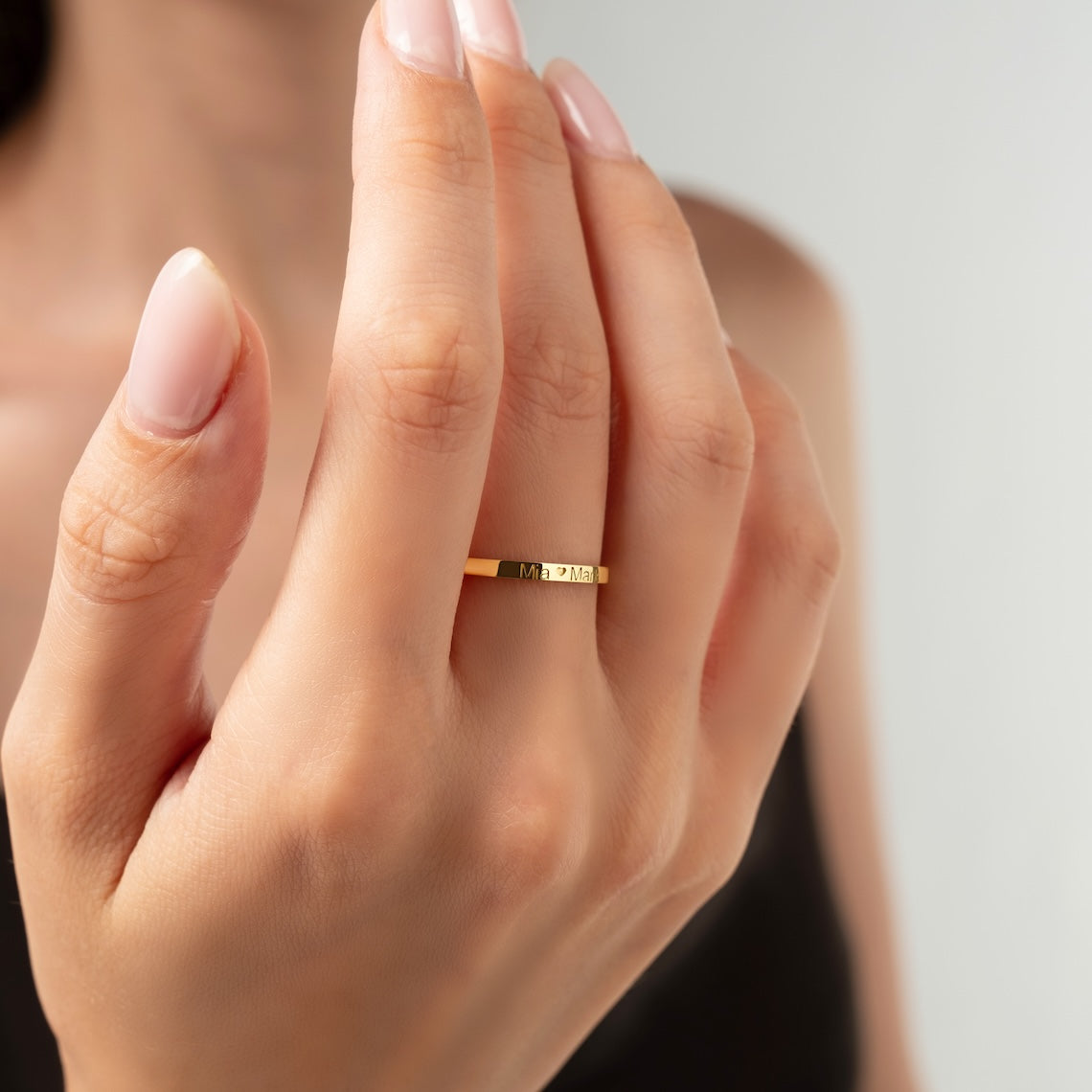 Personalized Stacking Ring 14k Gold