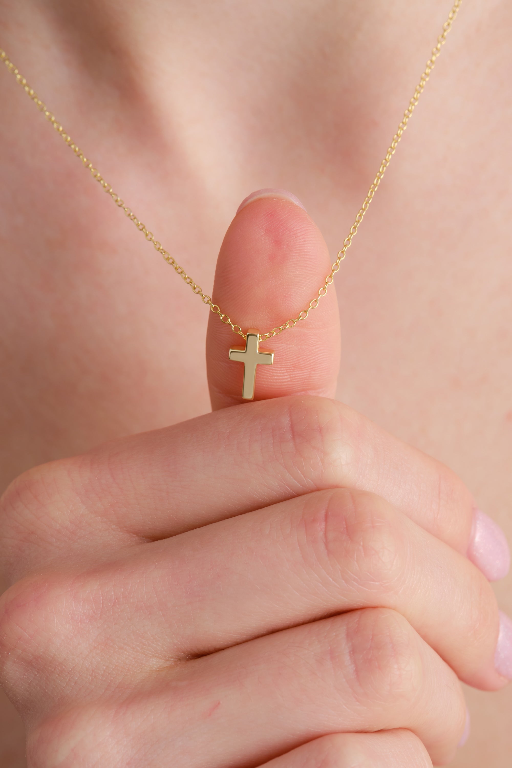 14k Gold Vermeil Cross Necklace