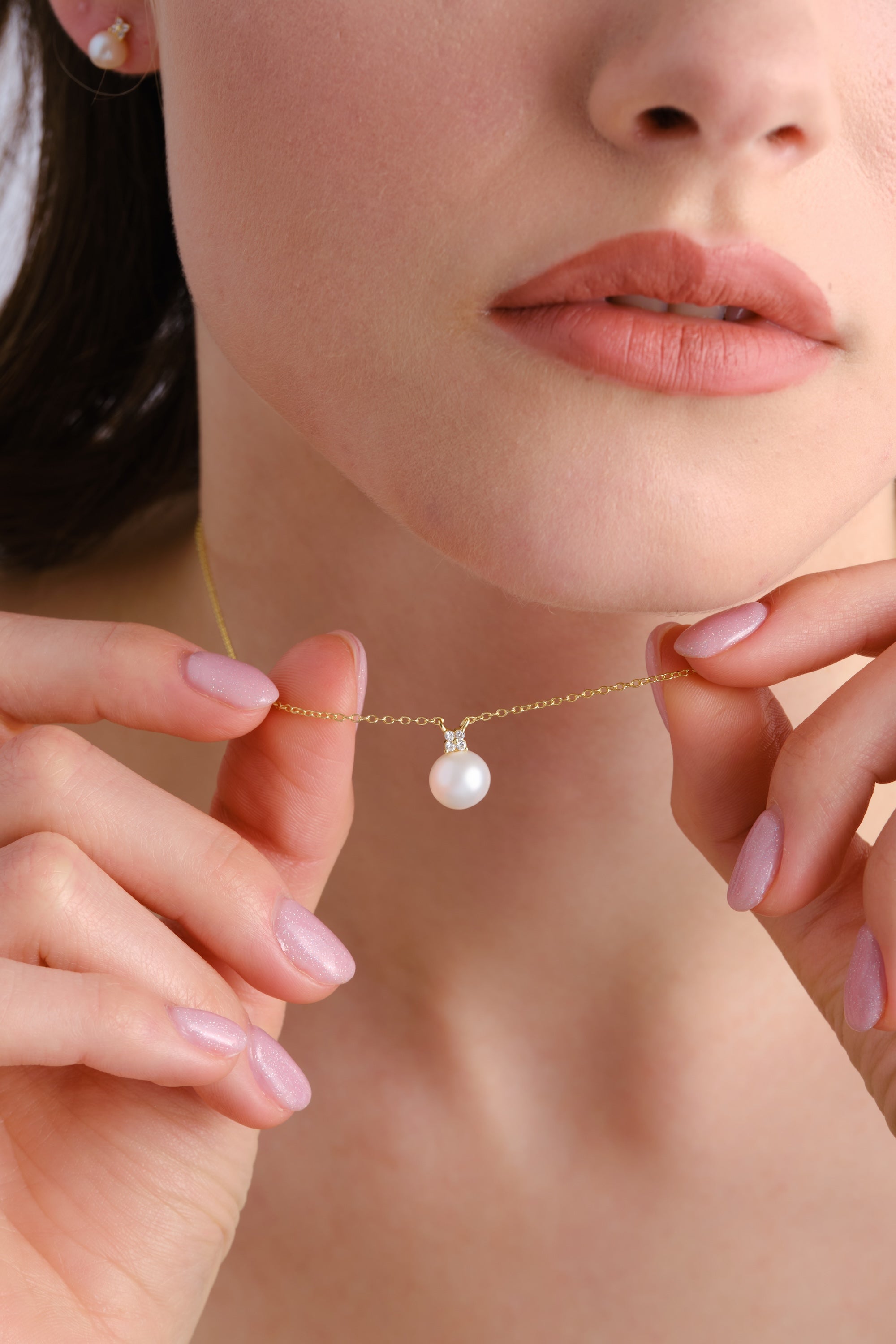 14k Gold Vermeil Dainty Pearl Necklace