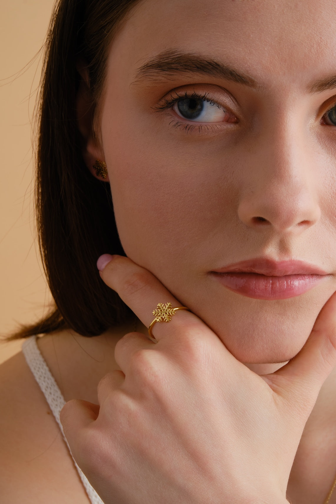 14k Gold Vermeil Snowflake Ring