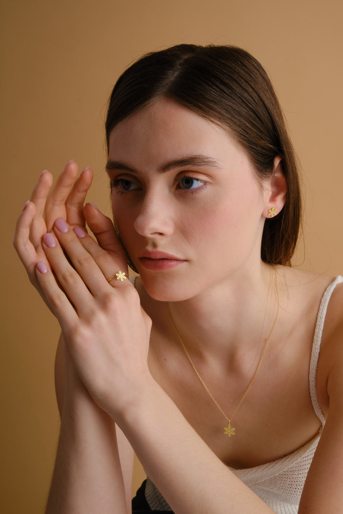 14k Gold Vermeil Snowflake Ring