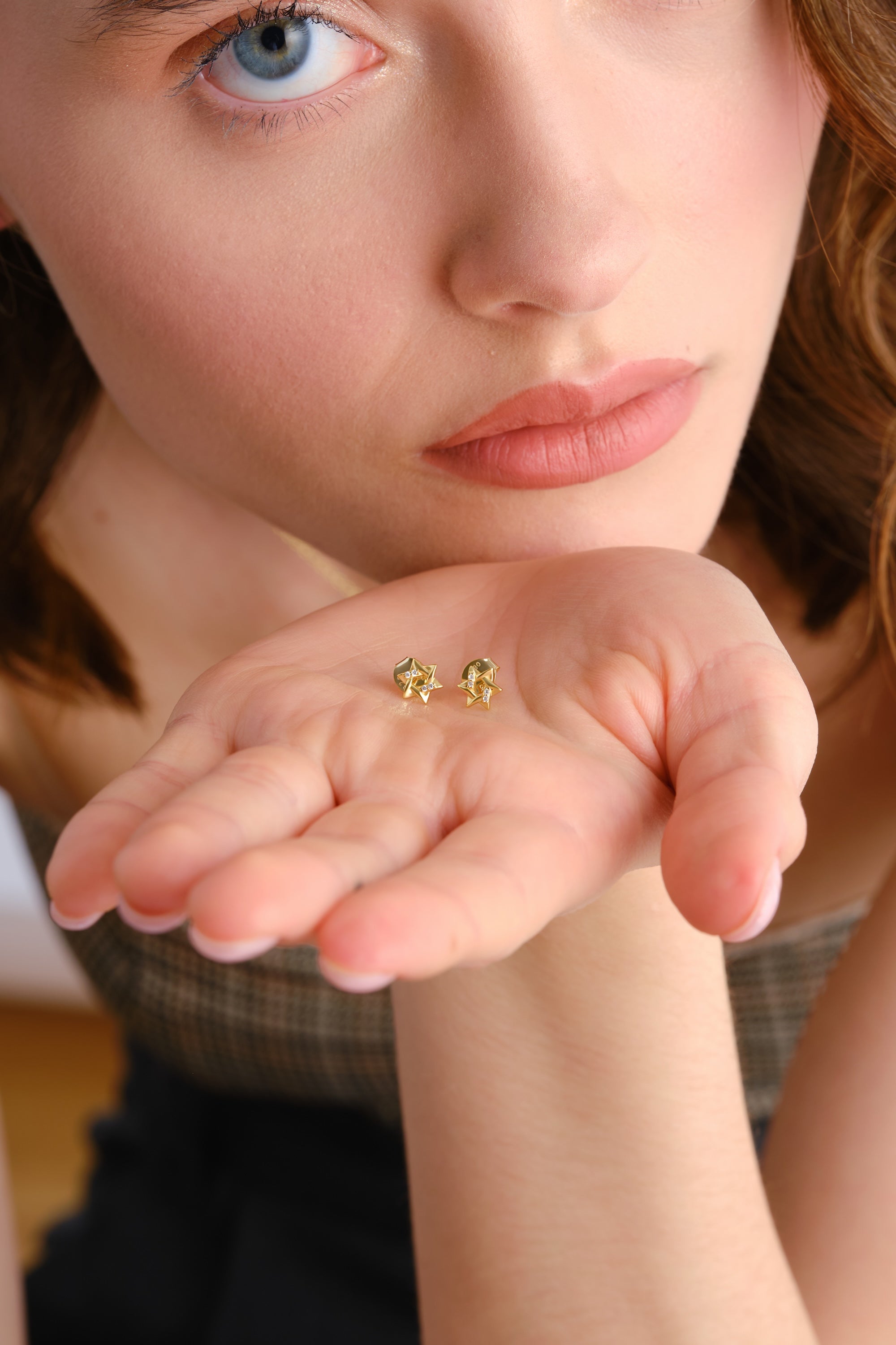 14k Gold Vermeil Star of David Stud