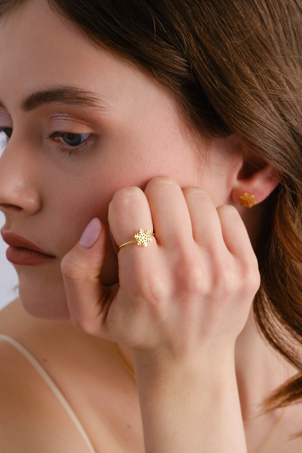 14k Gold Vermeil Snowflake Ring