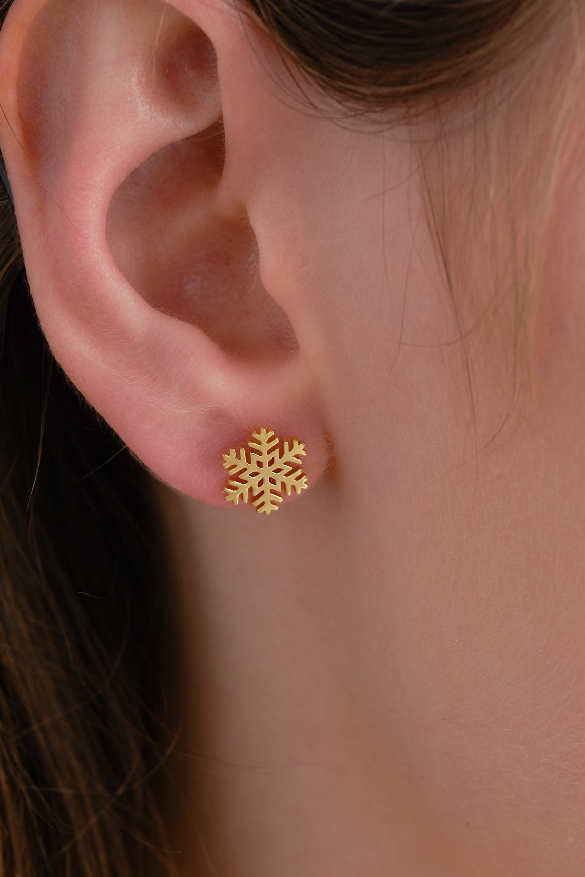 14k Gold Vermeil Snowflake Earring