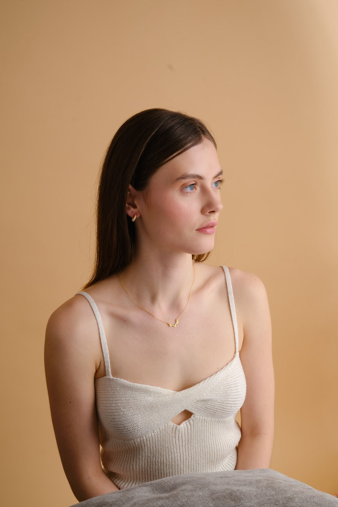 14k Gold Vermeil Ribbed Hoop Earrings