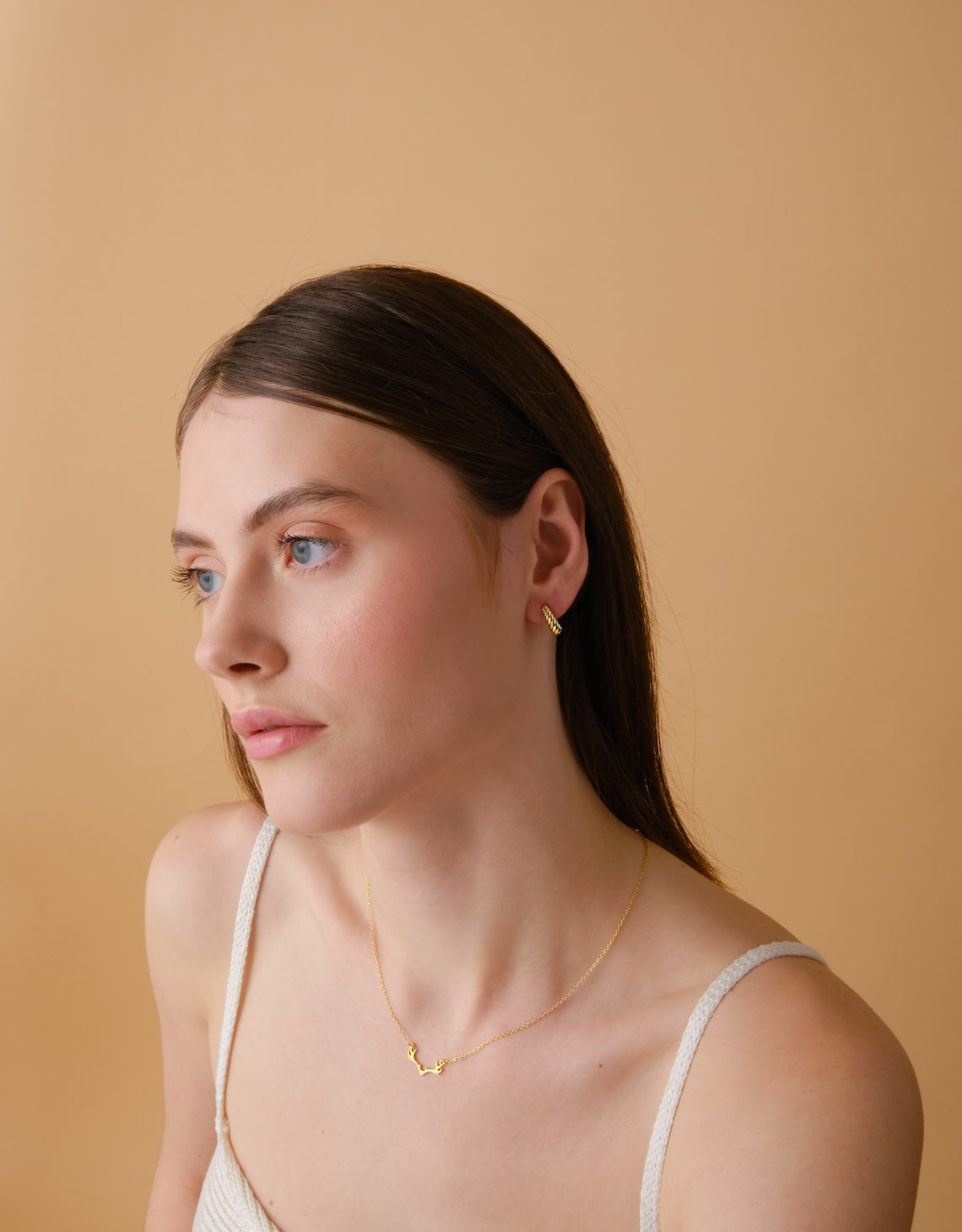 14k Gold Vermeil Ribbed Hoop Earrings