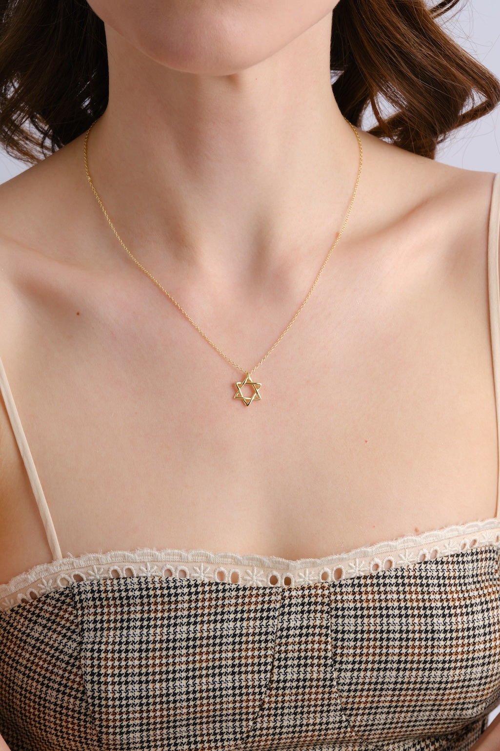 Star of David Necklace, 14K Gold Vermeil
