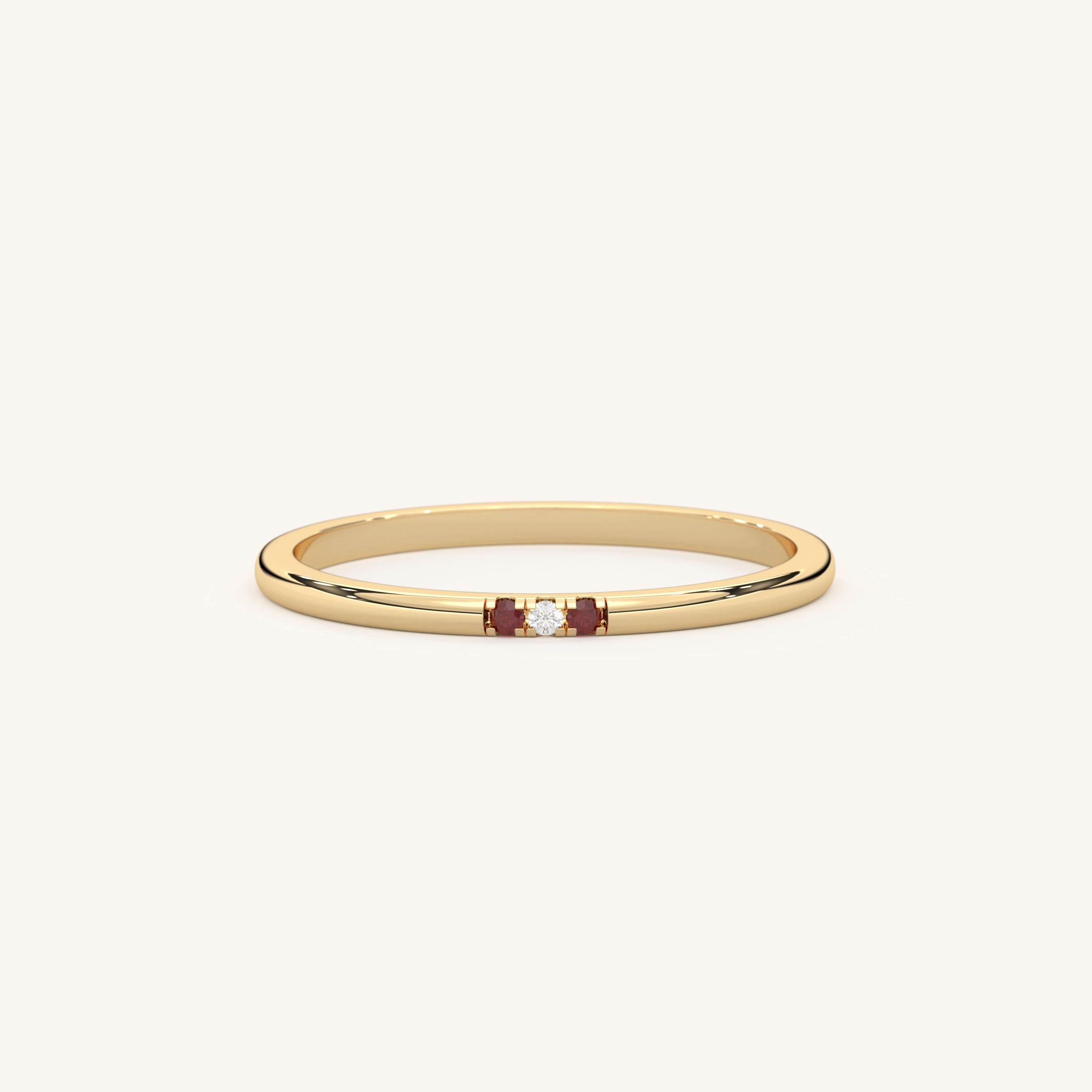 Minimalist Birthstone Ring 14K Gold