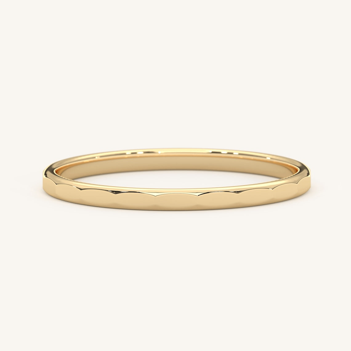 14k Gold Hammered Wedding Band, Gaia