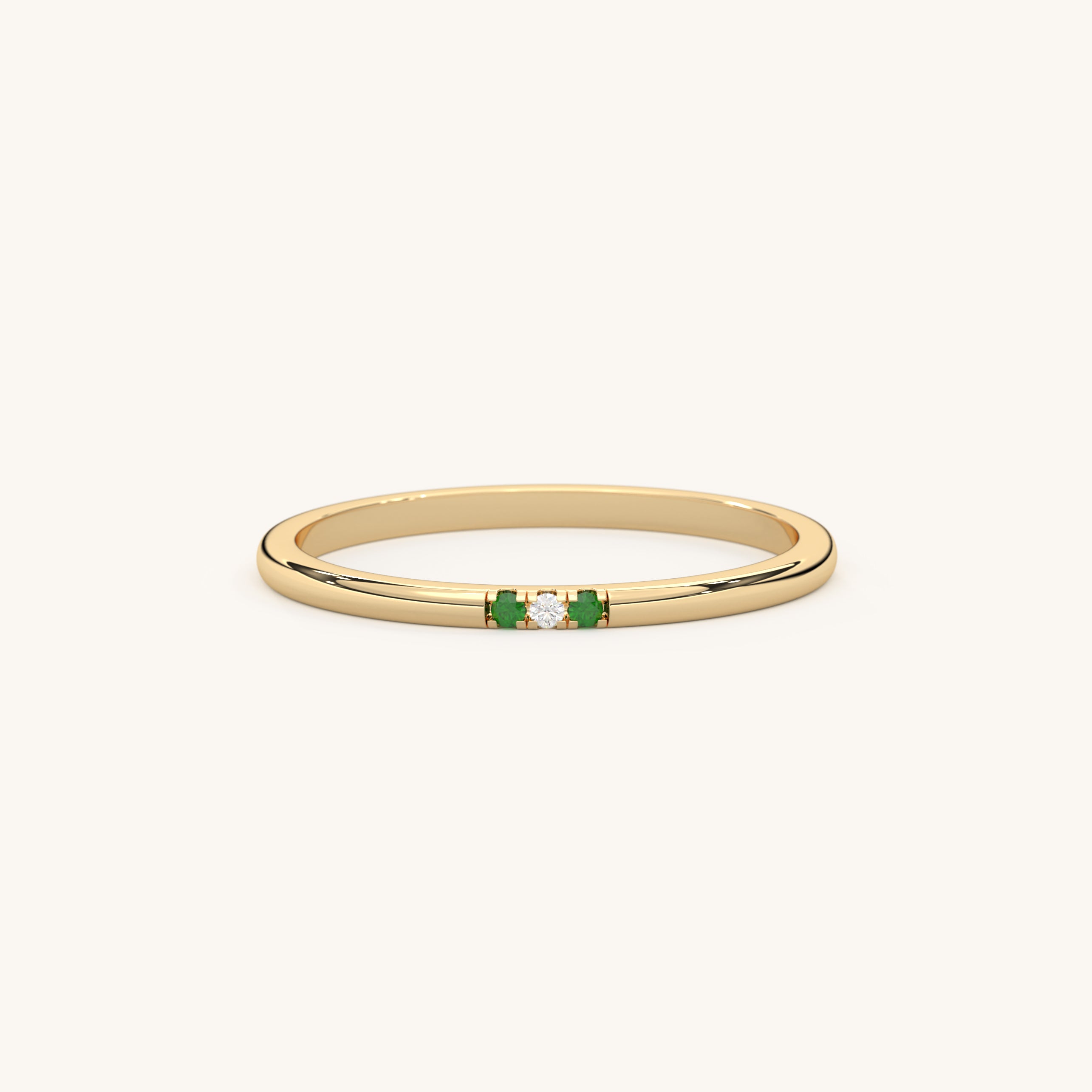 Minimalist Birthstone Ring 14K Gold