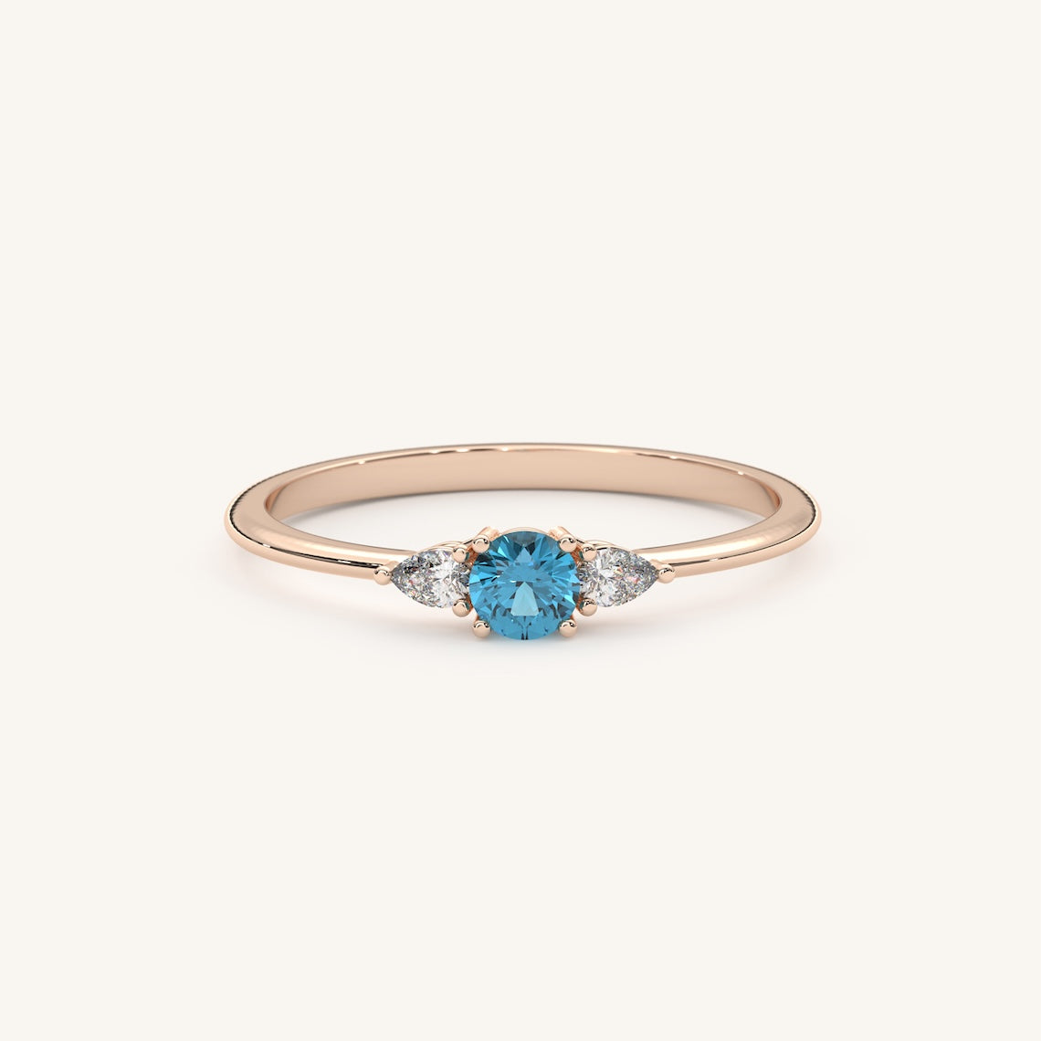 Aquamarine Birthstone Ring 14k Gold