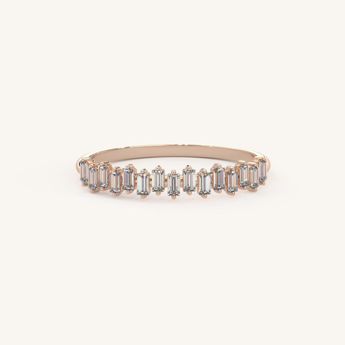 Baguette Wedding Band Gold 14K, Persephone