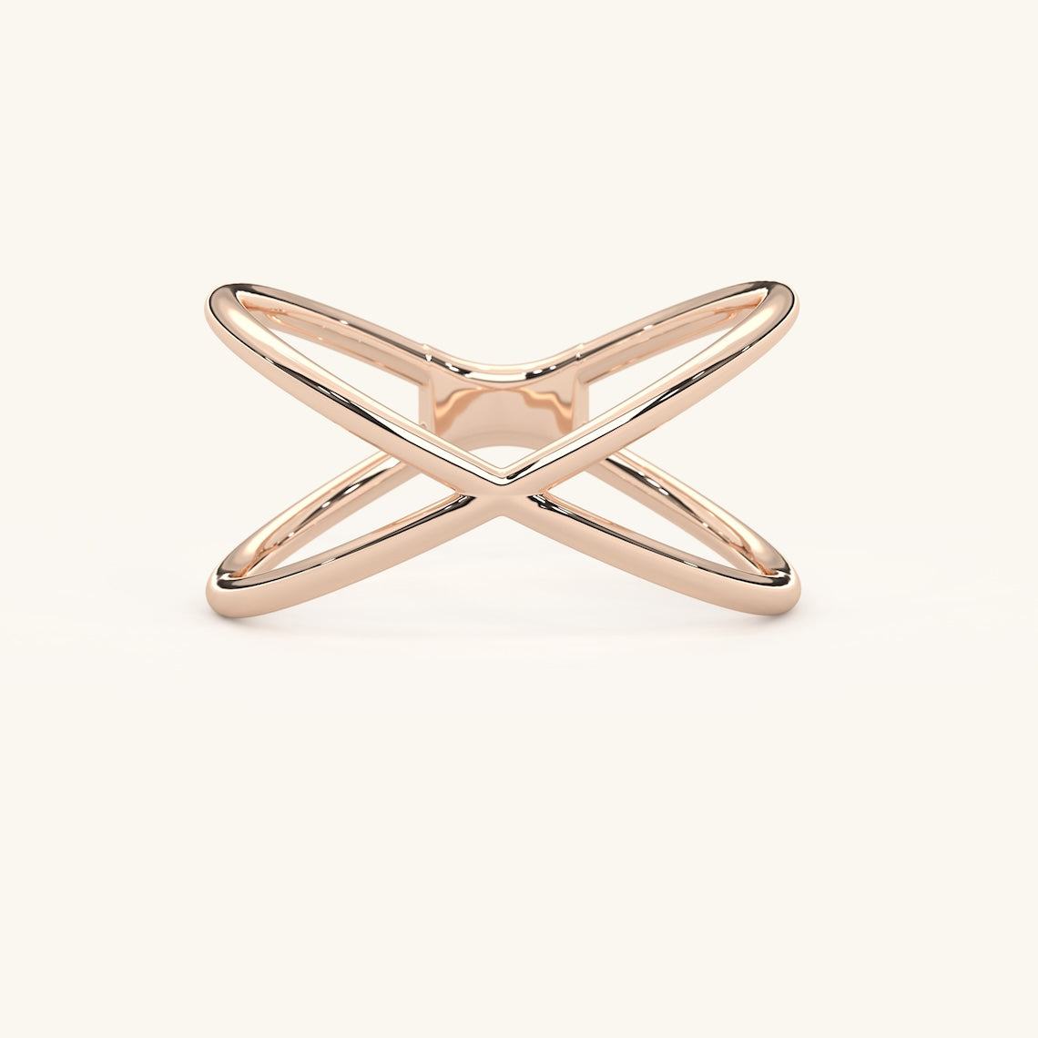 rose gold criss cross ring