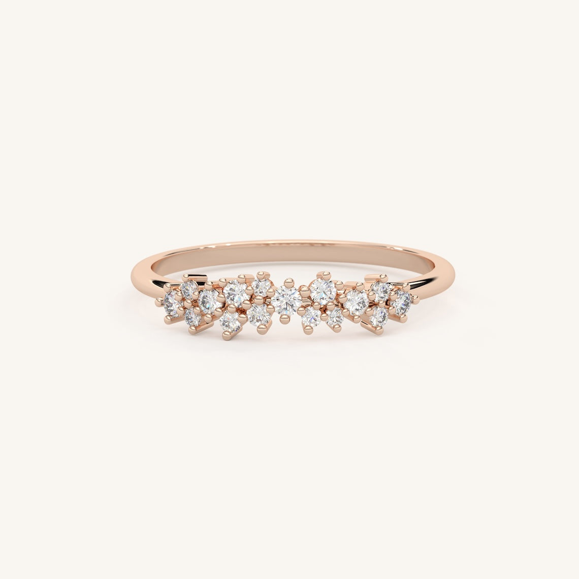 Unique Cluster Diamond Ring 14k Gold