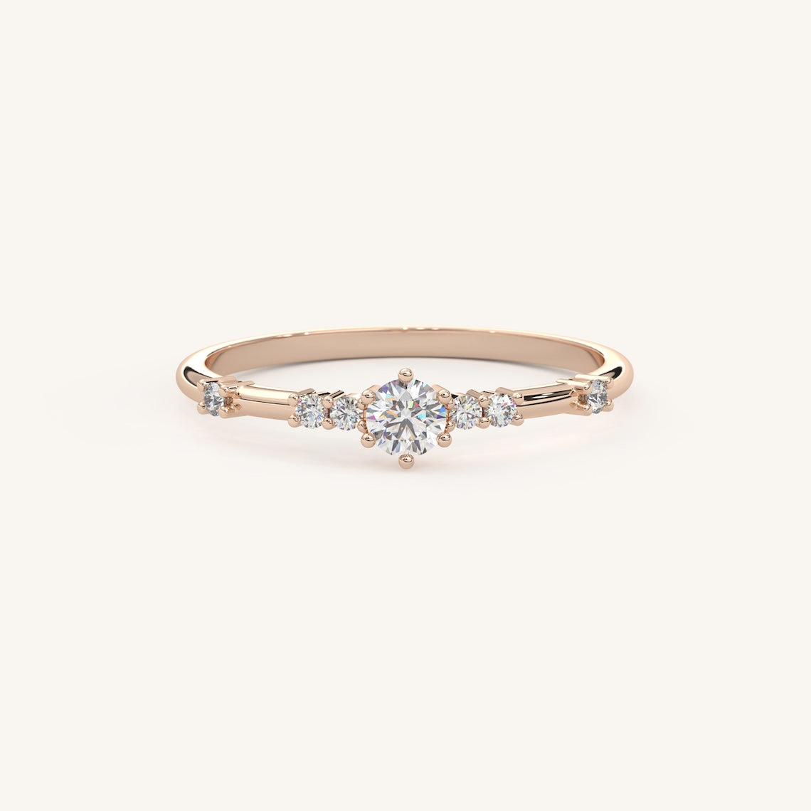 14k Gold Round Diamond Engagement Ring