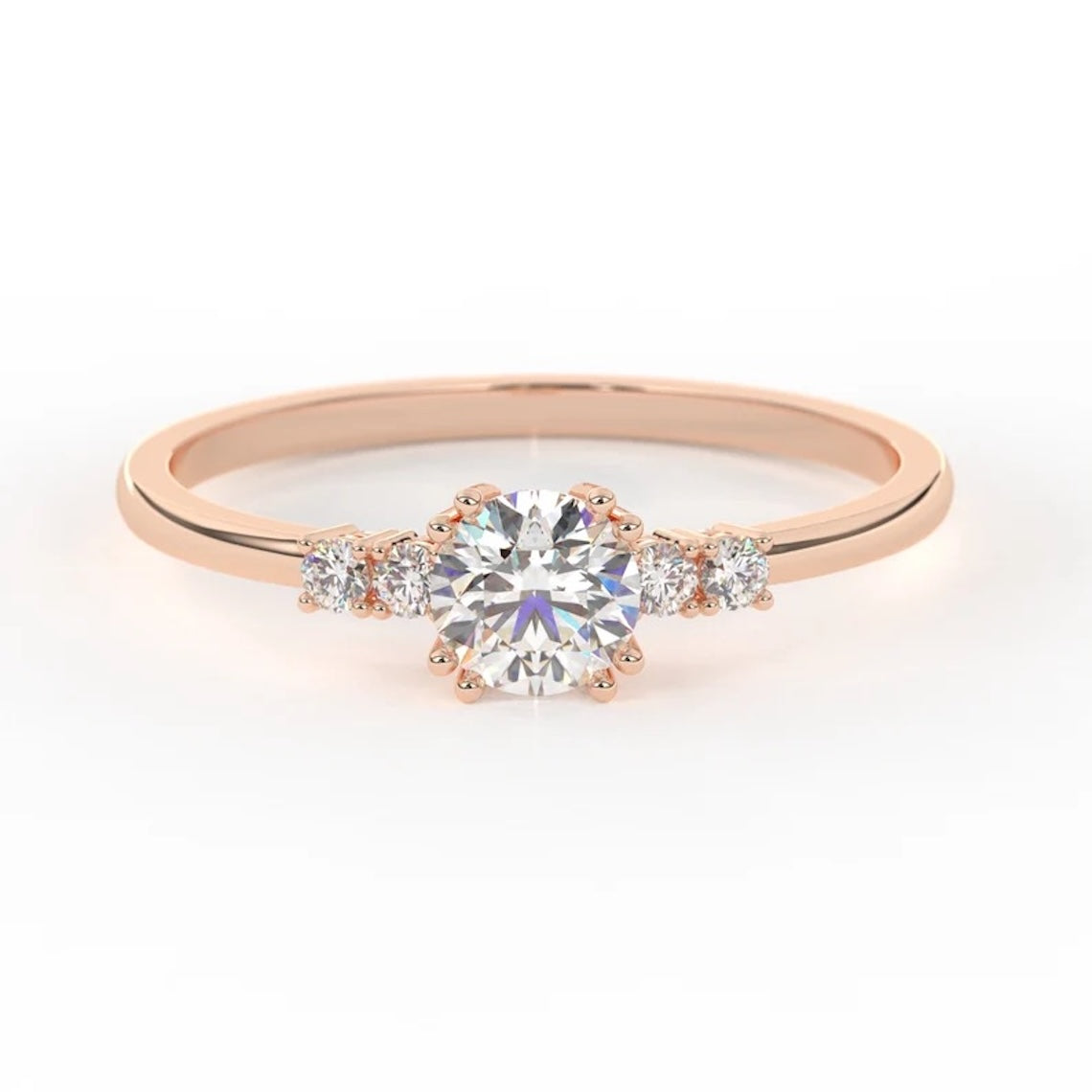 Unique Diamond Engagement Ring 14k Gold