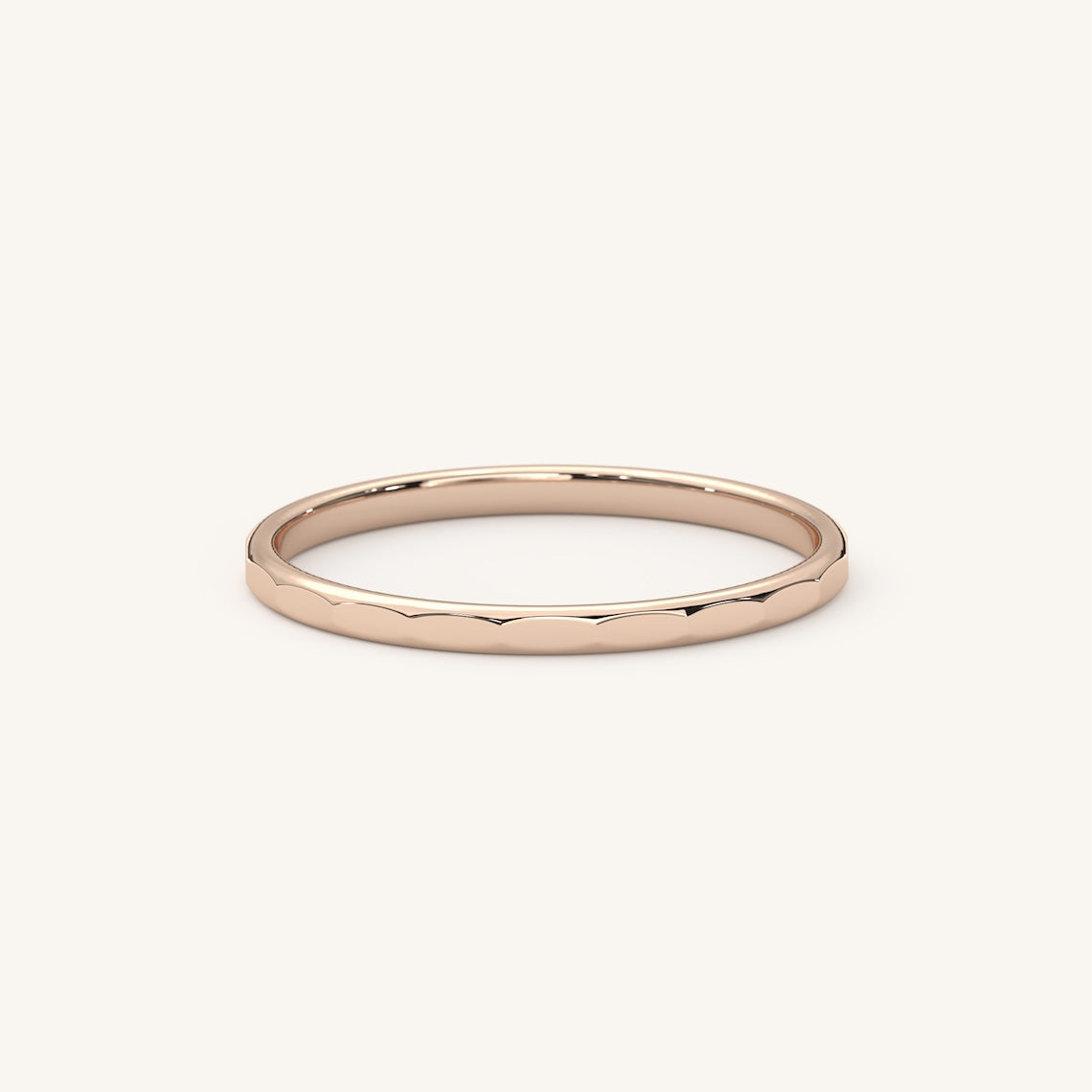 14k Gold Hammered Wedding Band, Gaia