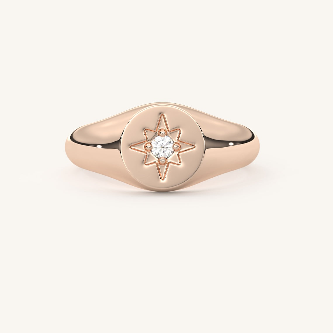 North Star Signet Ring 14k Gold