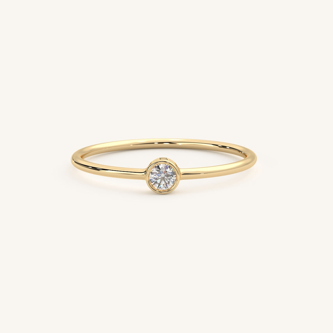 14k Gold Vermeil Solitaire Ring