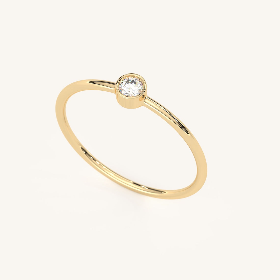 14k Gold Vermeil Solitaire Ring