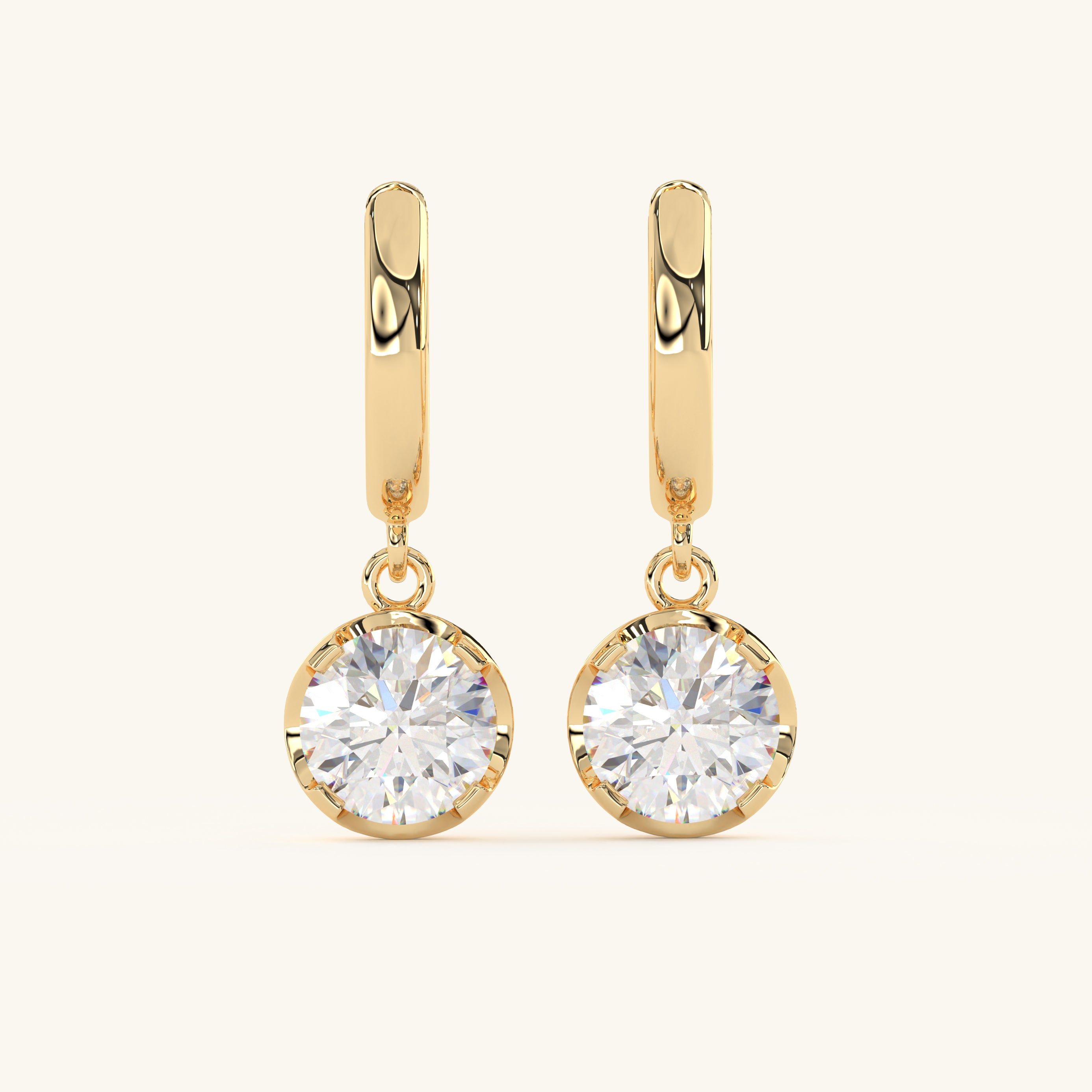 14k Gold Vermeil Dangle Charm Hoop