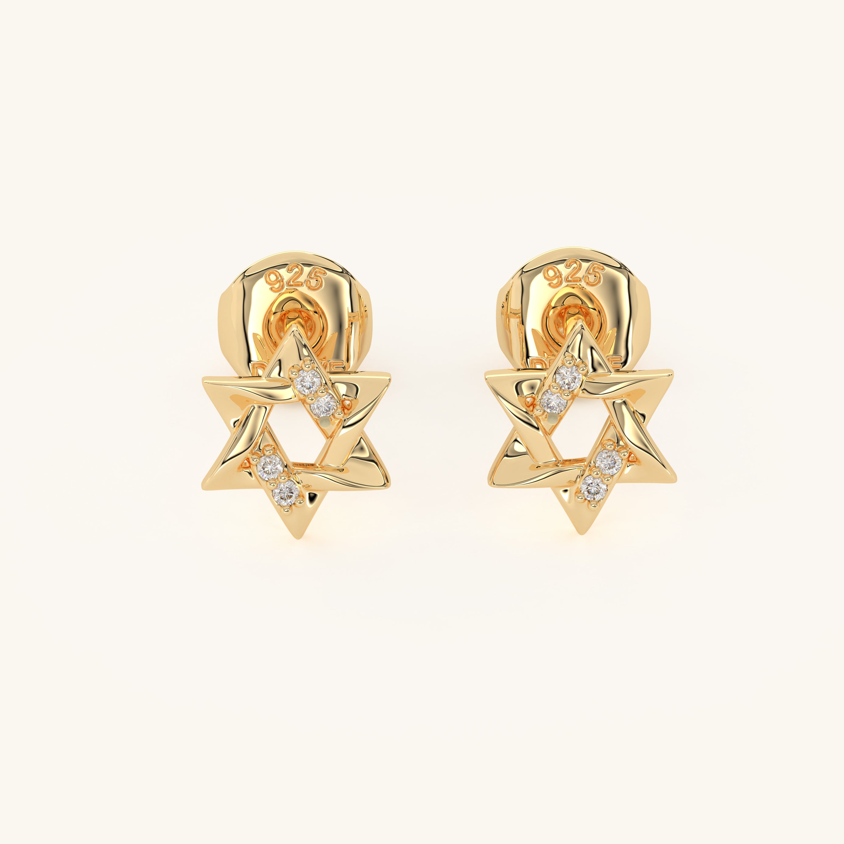 14k Gold Vermeil Star of David Stud