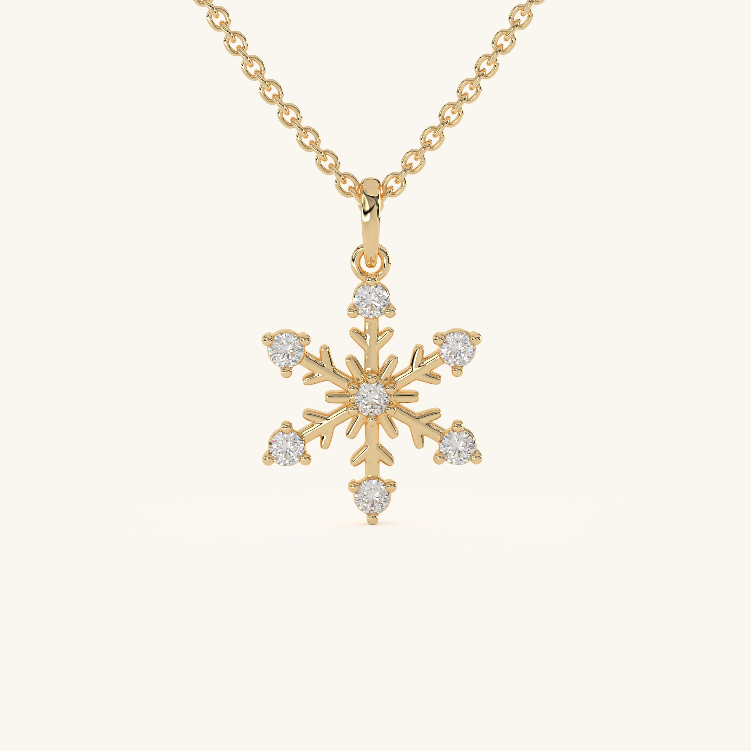 14k Gold Vermeil Snowflake Necklace