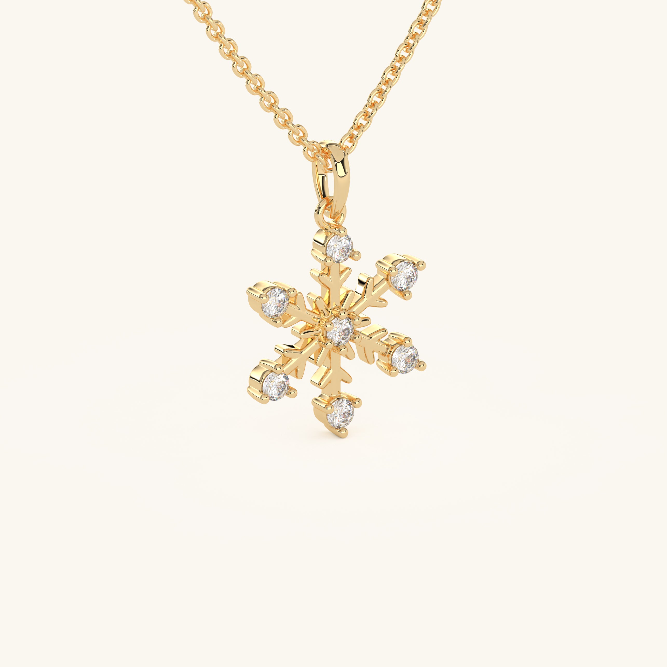14k Gold Vermeil Snowflake Necklace