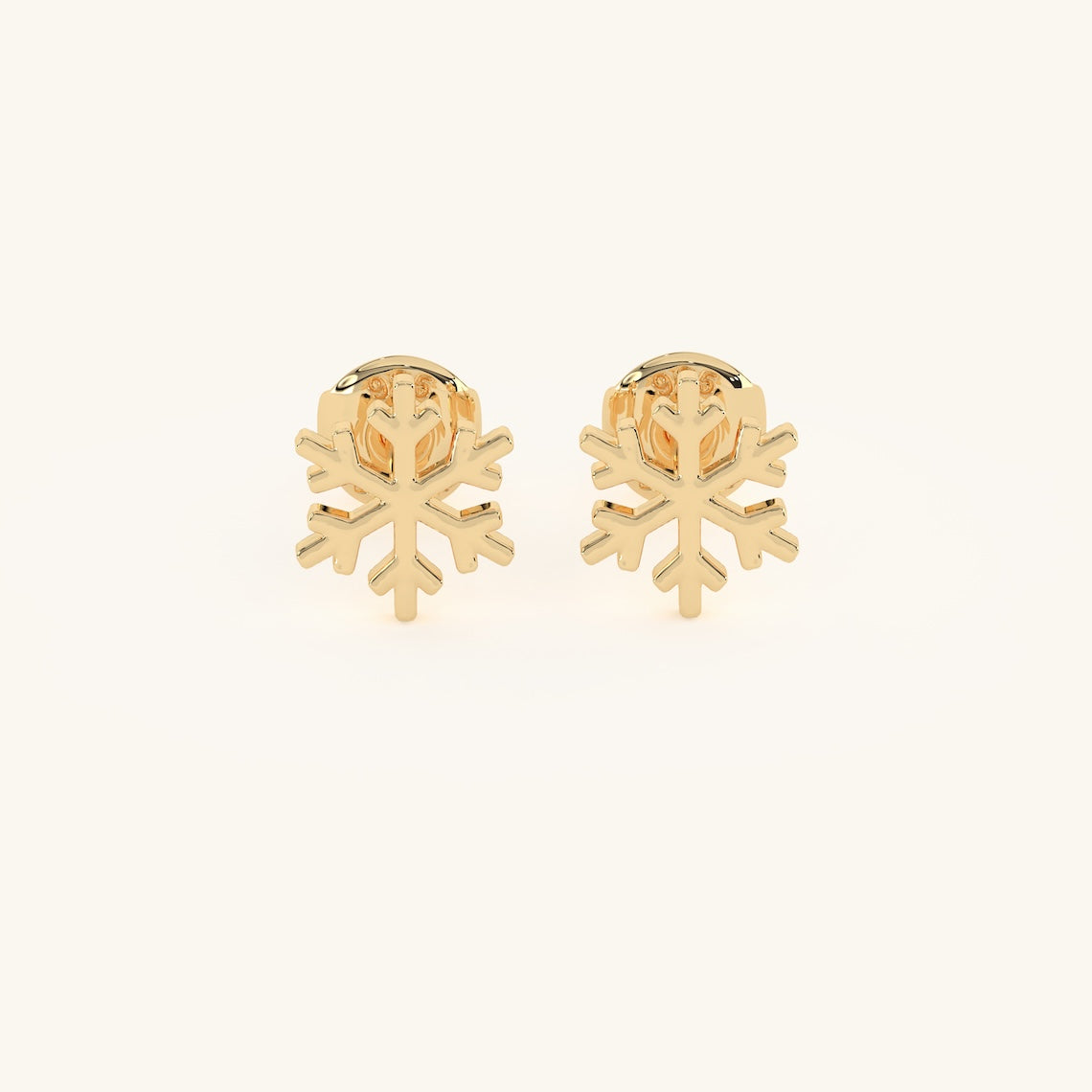 14k Gold Vermeil Tiny Snowflake Earring