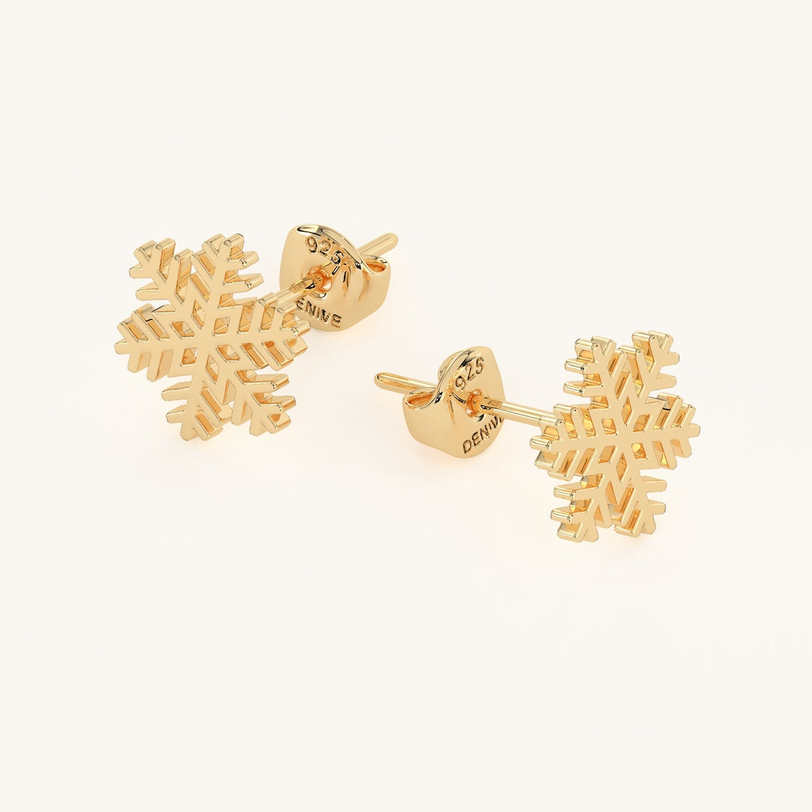 14k Gold Vermeil Snowflake Earring