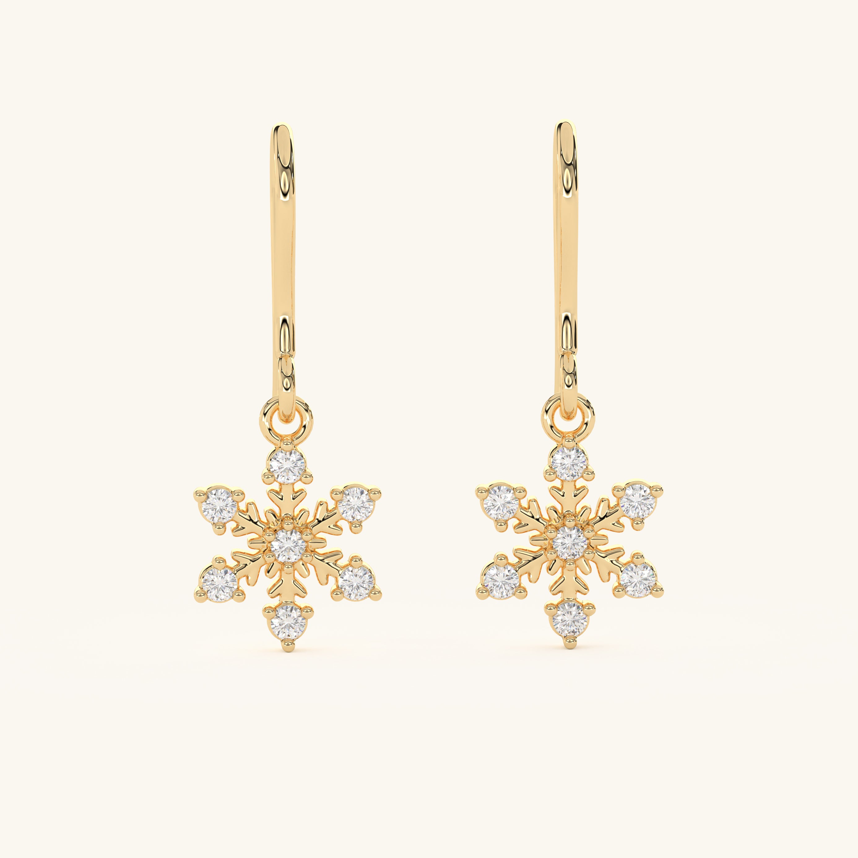14k Gold Vermeil Snowflake Earring