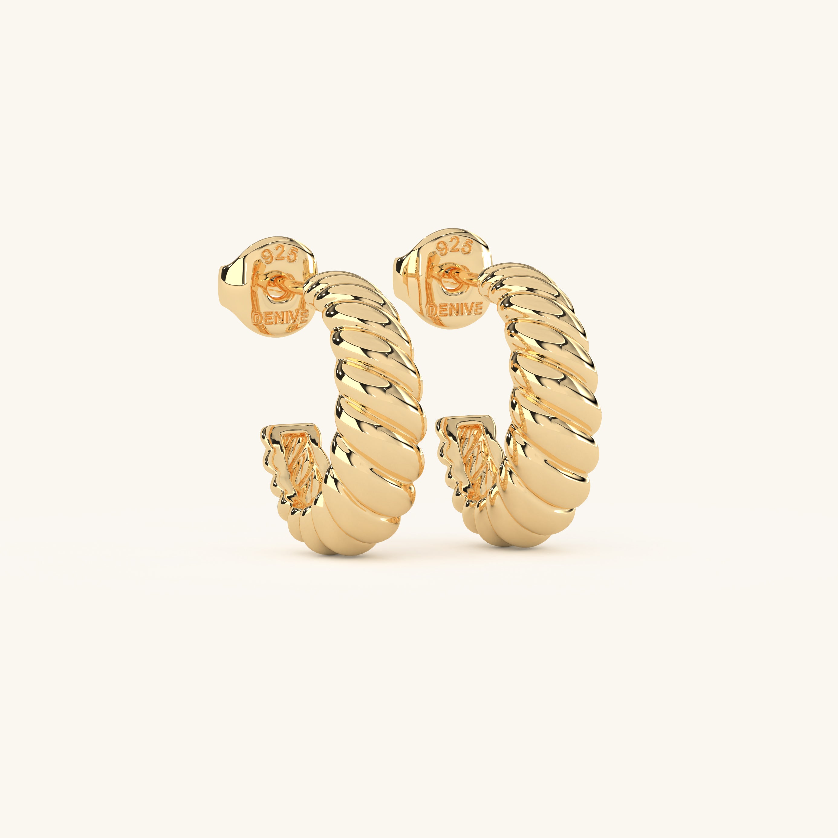 14k Gold Vermeil Croissant Earring