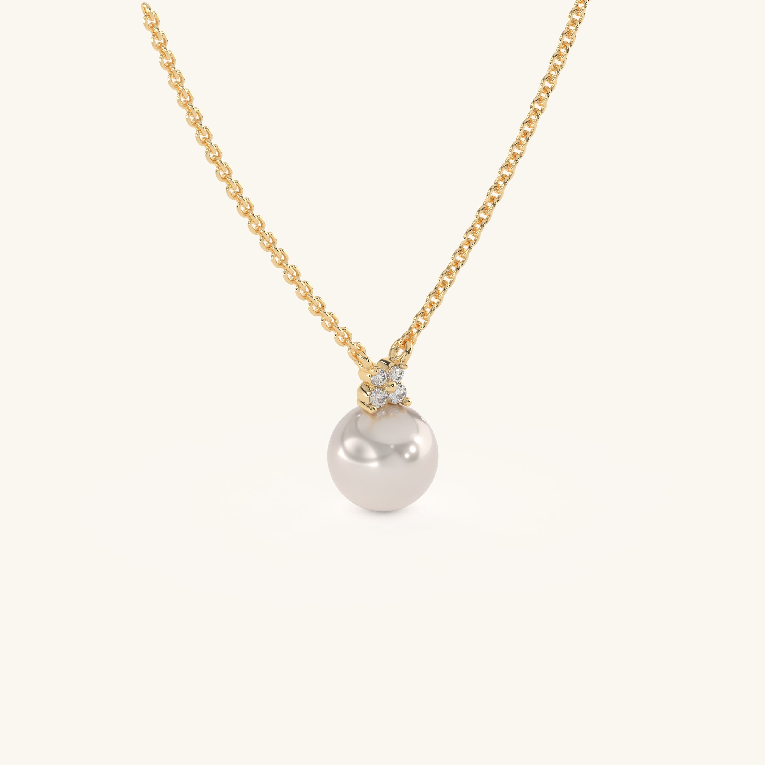 14k Gold Vermeil Dainty Pearl Necklace