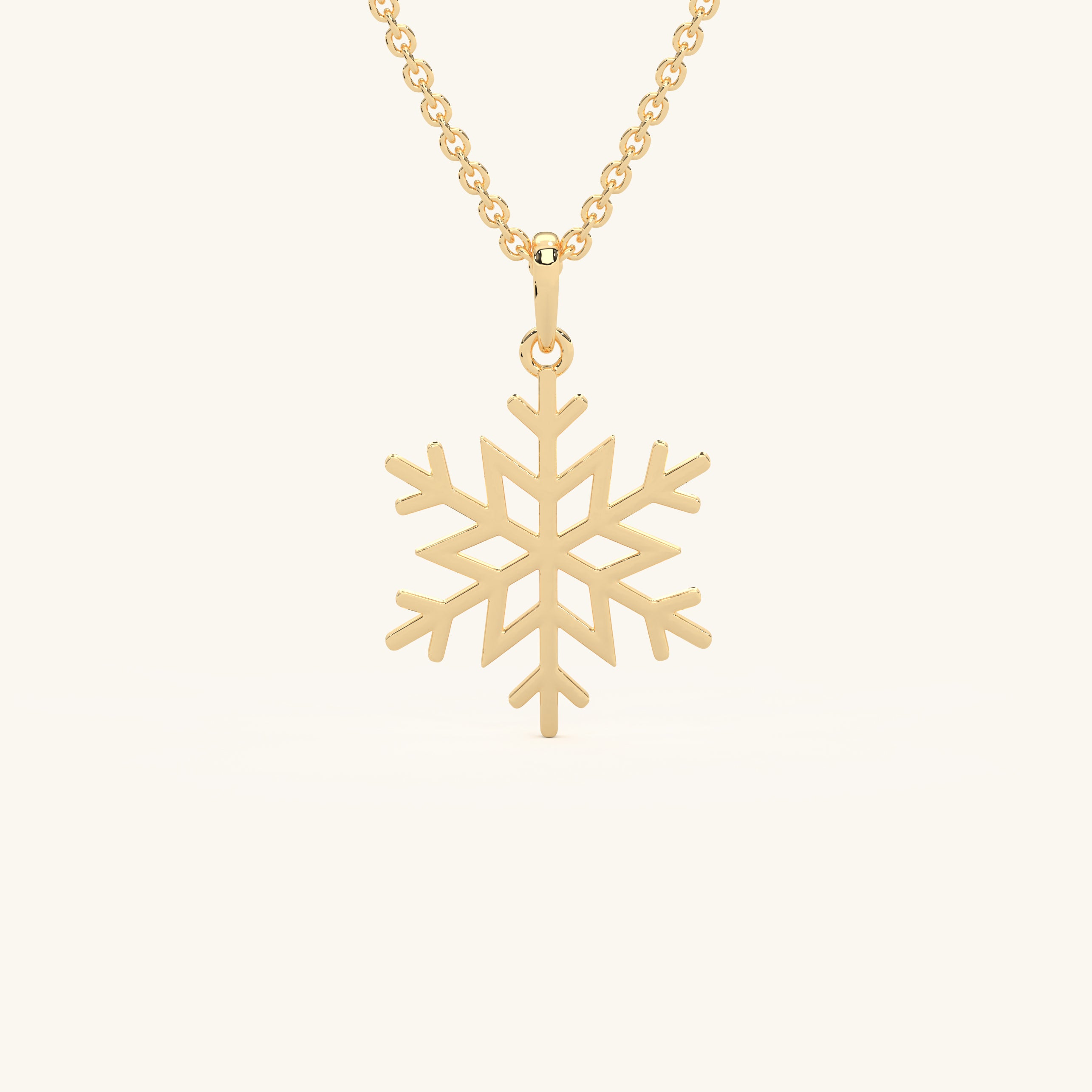 14k Gold Vermeil Snowflake Necklace