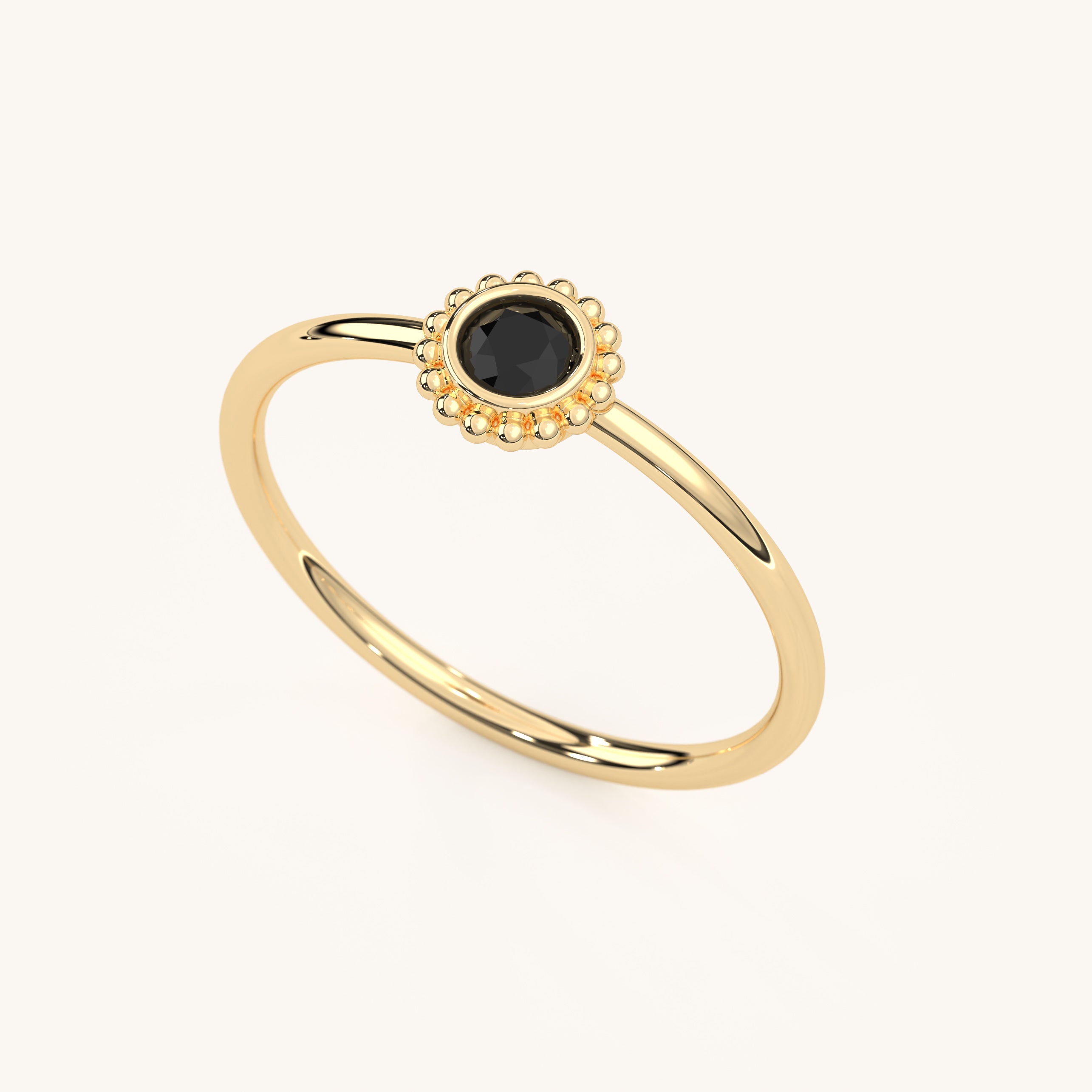 Black Stone Ring 14k Gold