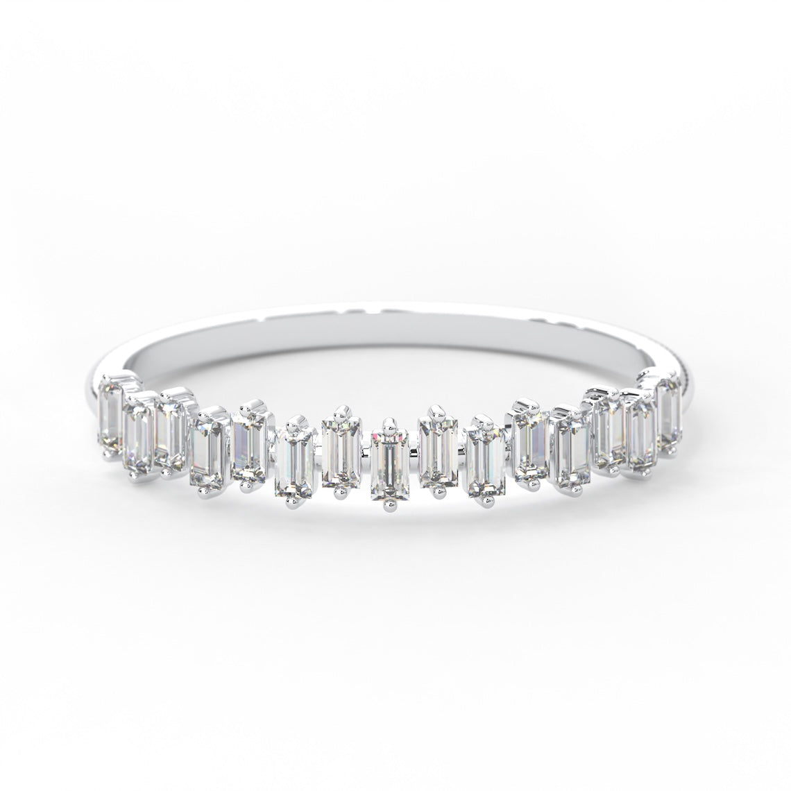 Baguette Diamond Half Eternity Ring 14k Gold