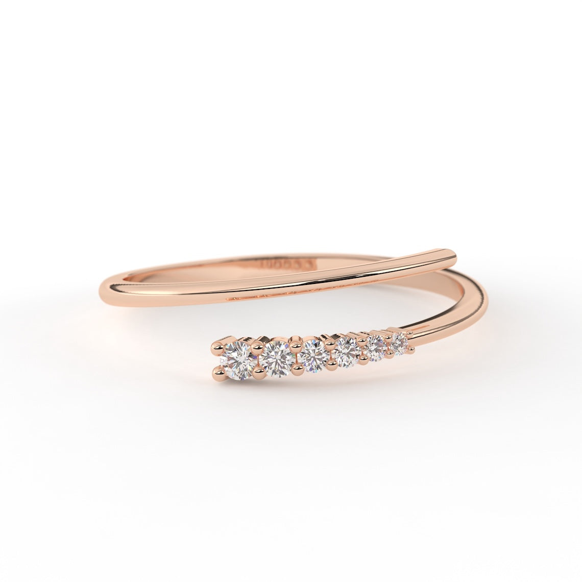 Spiral Diamond Ring 14K Gold, Hestia