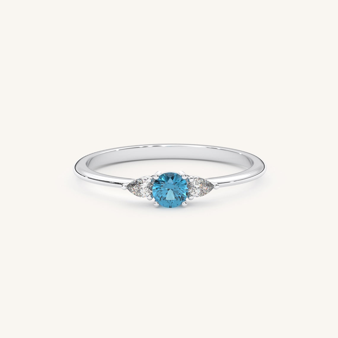 Aquamarine Birthstone Ring 14k Gold