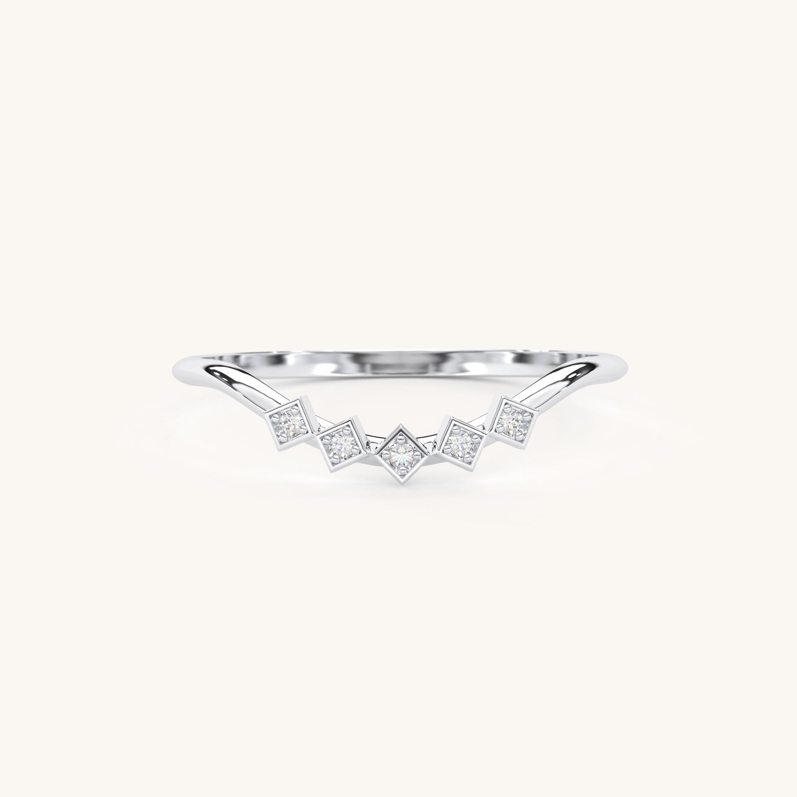 Diamond Curved Ring 14k Gold