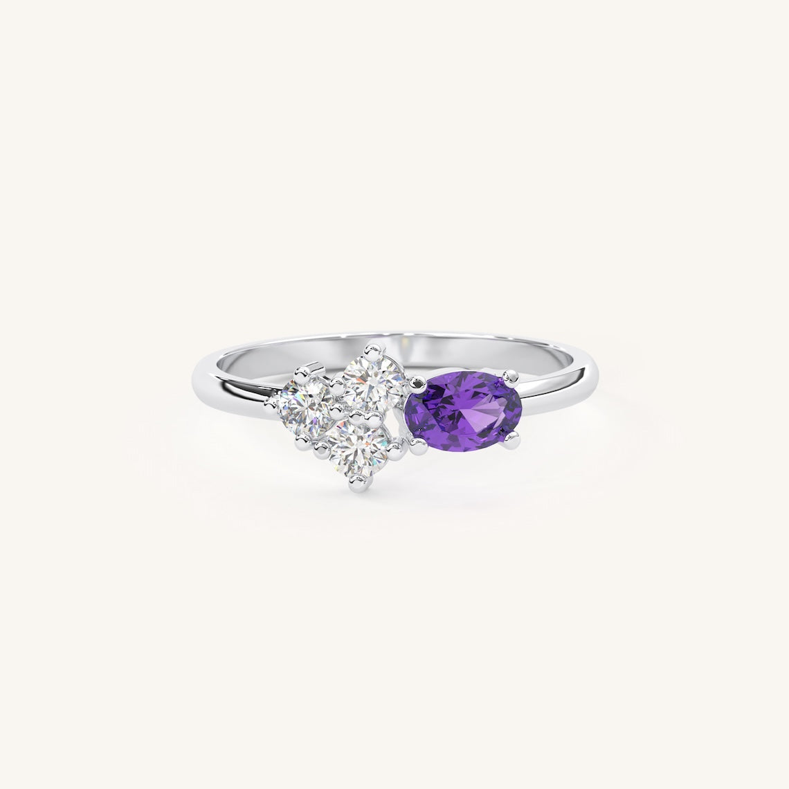 14k Gold Amethyst and Diamond Ring, Sirius