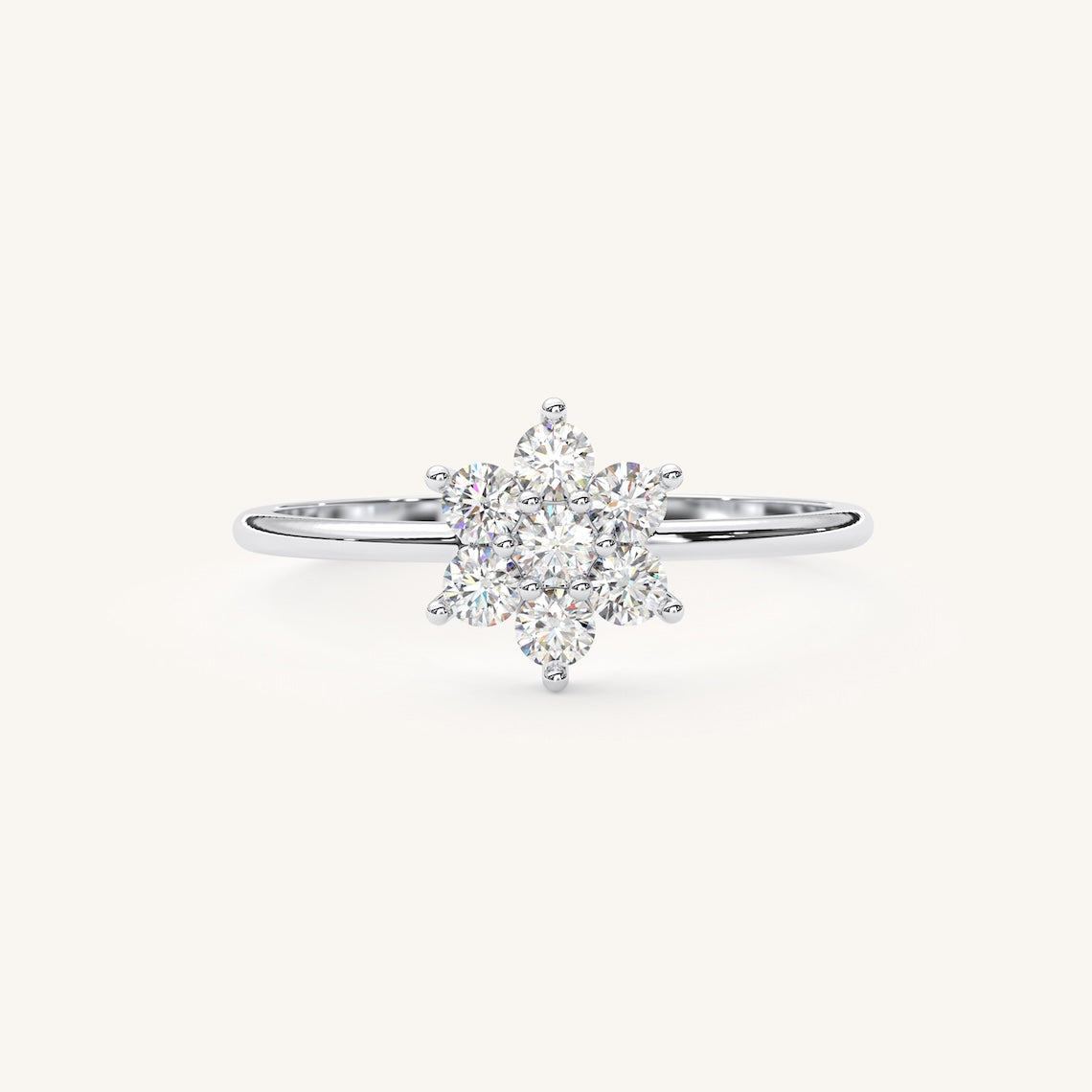 Dainty Diamond Daisy Ring 14k Gold