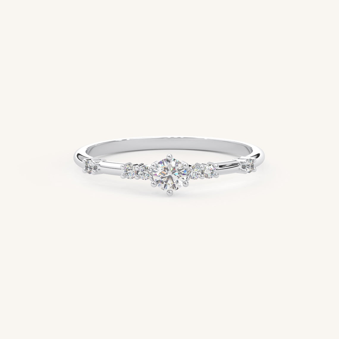 14k Gold Round Diamond Engagement Ring