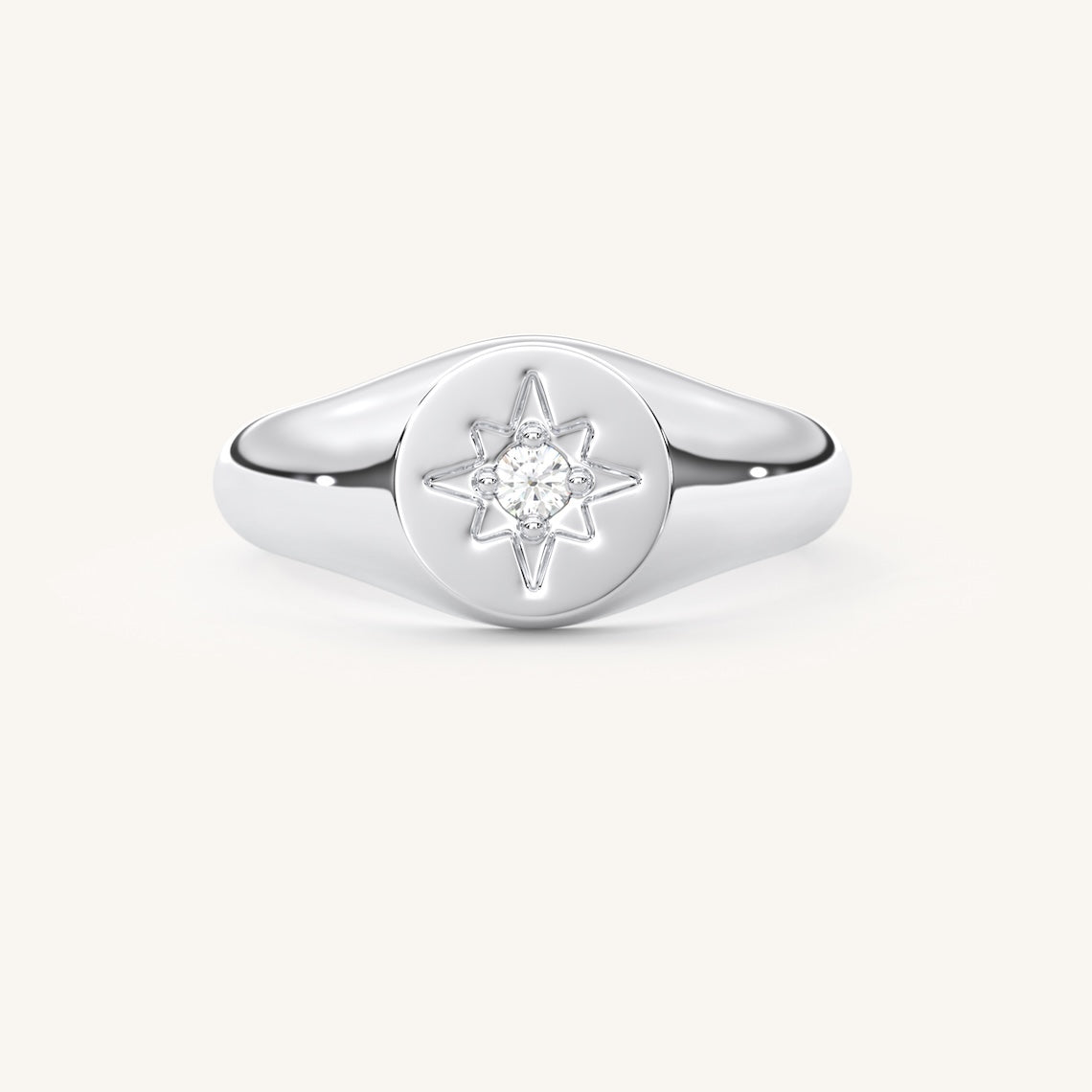 North Star Signet Ring 14k Gold