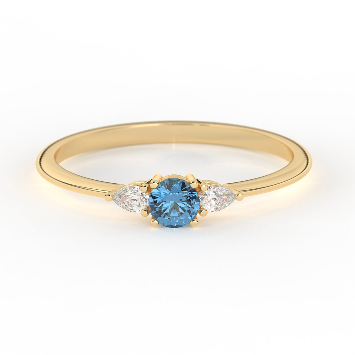 Aquamarine Birthstone Ring 14k Gold