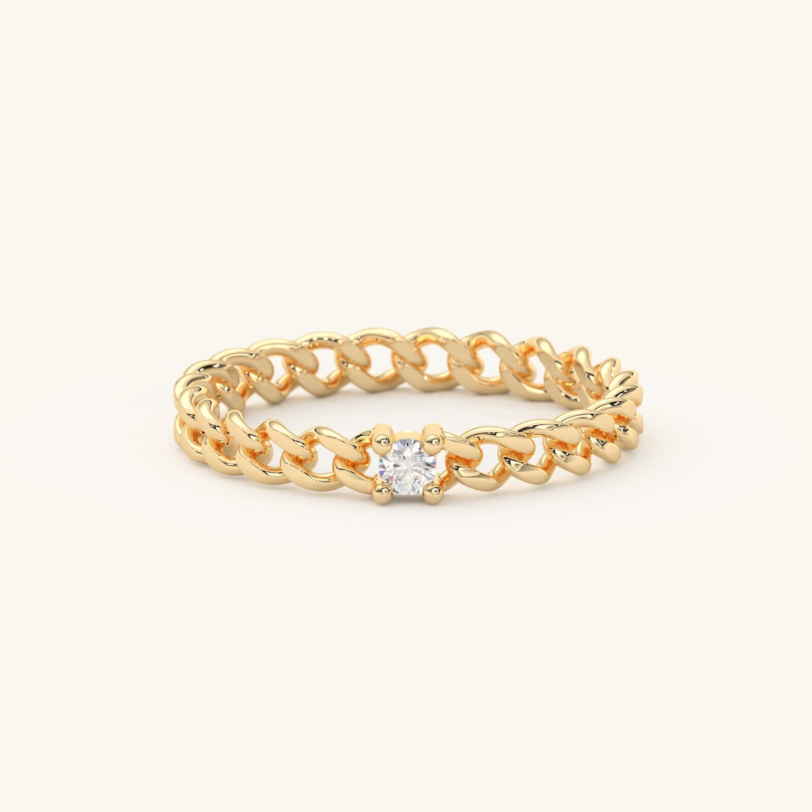 gold chain ring with diamond