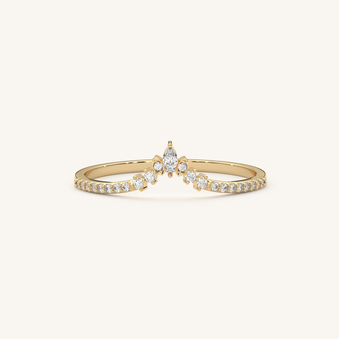 Curved Diamond Eternity Ring 14k Gold