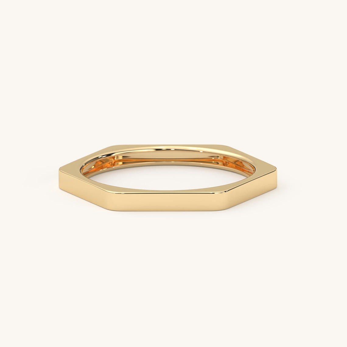 14k Gold Octagonal Bolt Ring | Denive