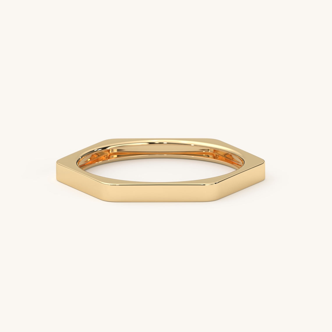 14k Gold Octagonal Bolt Ring