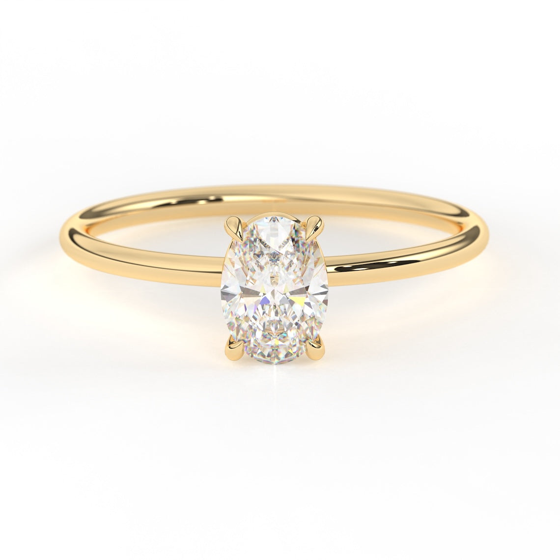 Oval Cut Solitaire Engagement Ring 14k Gold